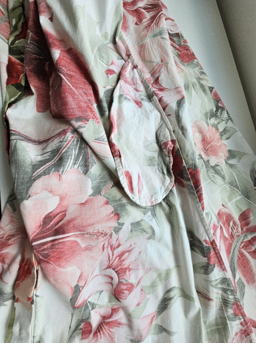 BURU Housedress Floral Tie Buttondown Long Sleeve Cotton Midaxi Dress - Picture 10 of 11